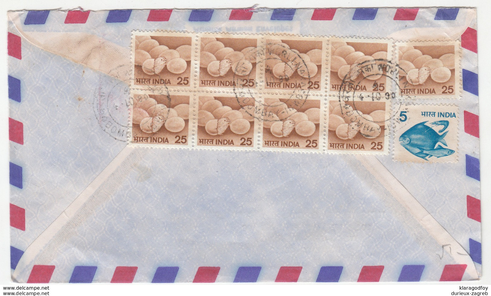 Francis Klein & Co, Bombay Company Air Mail Letter Cover Travelled 1980 To Switzerland B180725 - Brieven En Documenten