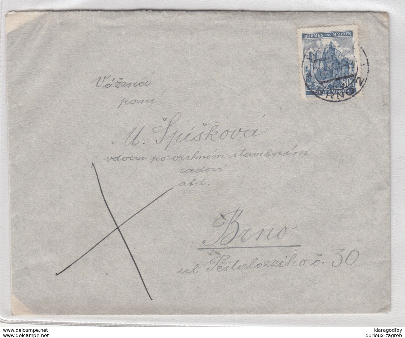 Böhmen Und Mähren, Letter Cover Travelled 1940 Brno Pmk B180710 - Briefe U. Dokumente