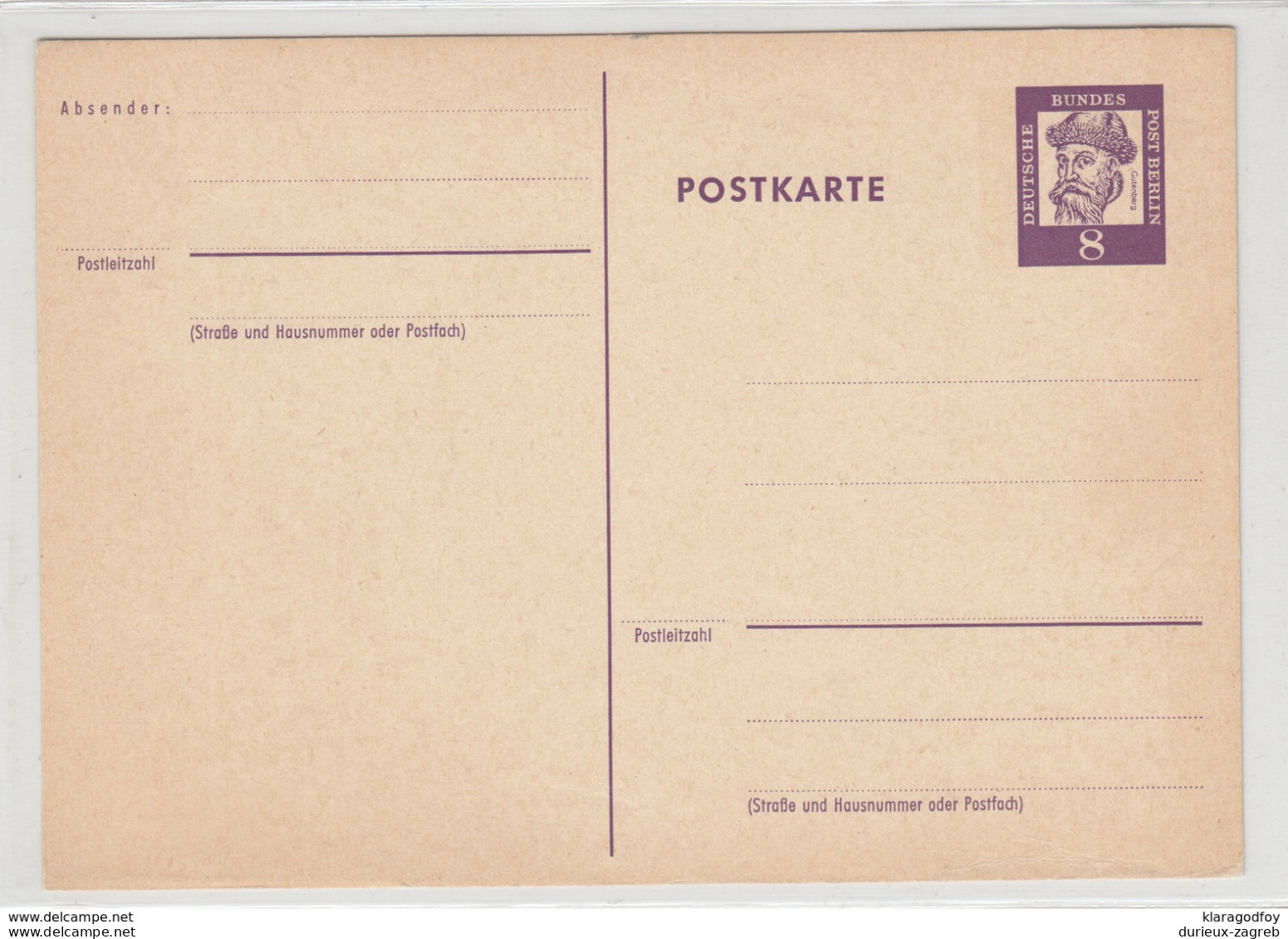 Germany Berlin Old Unused Postal Stationery Postcard Postkarte B180625 - Postkaarten - Ongebruikt