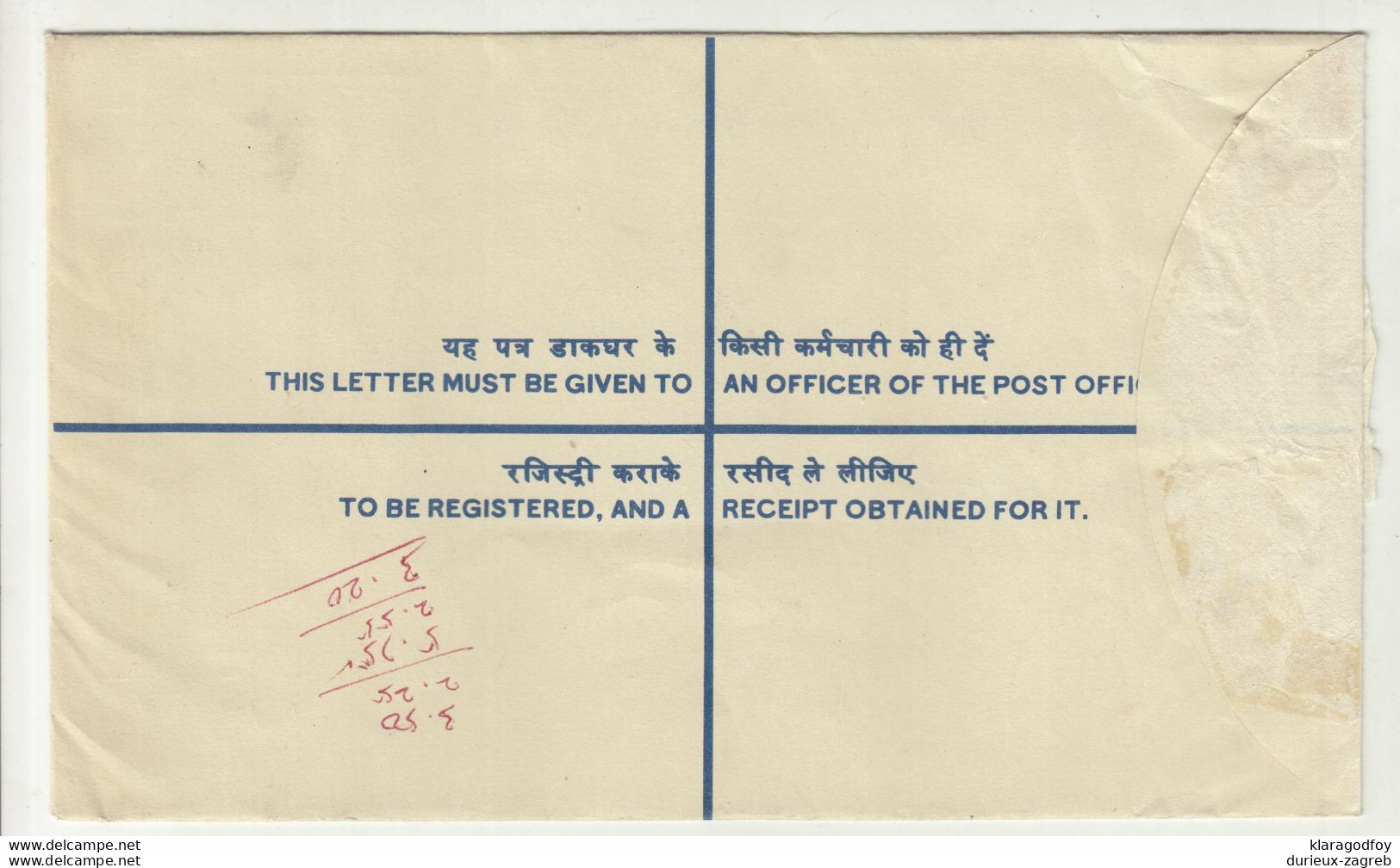 India Postal Stationery Registered Letter Cover Posted 1981 To Germany B210120 - Ohne Zuordnung