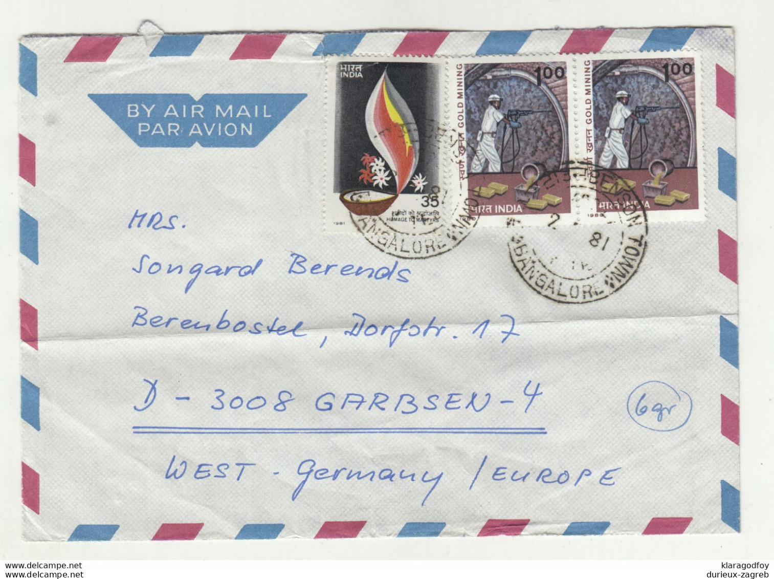 India Letter Cover Posted 1981 To Germany B210120 - Briefe U. Dokumente