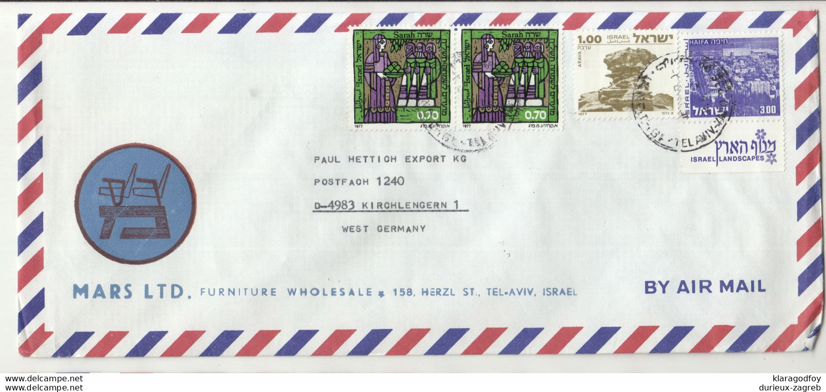 Mars LTD, Tel-Aviv Company Air Mail Letter Cover Posted 197? To Germany B210120 - Autres & Non Classés