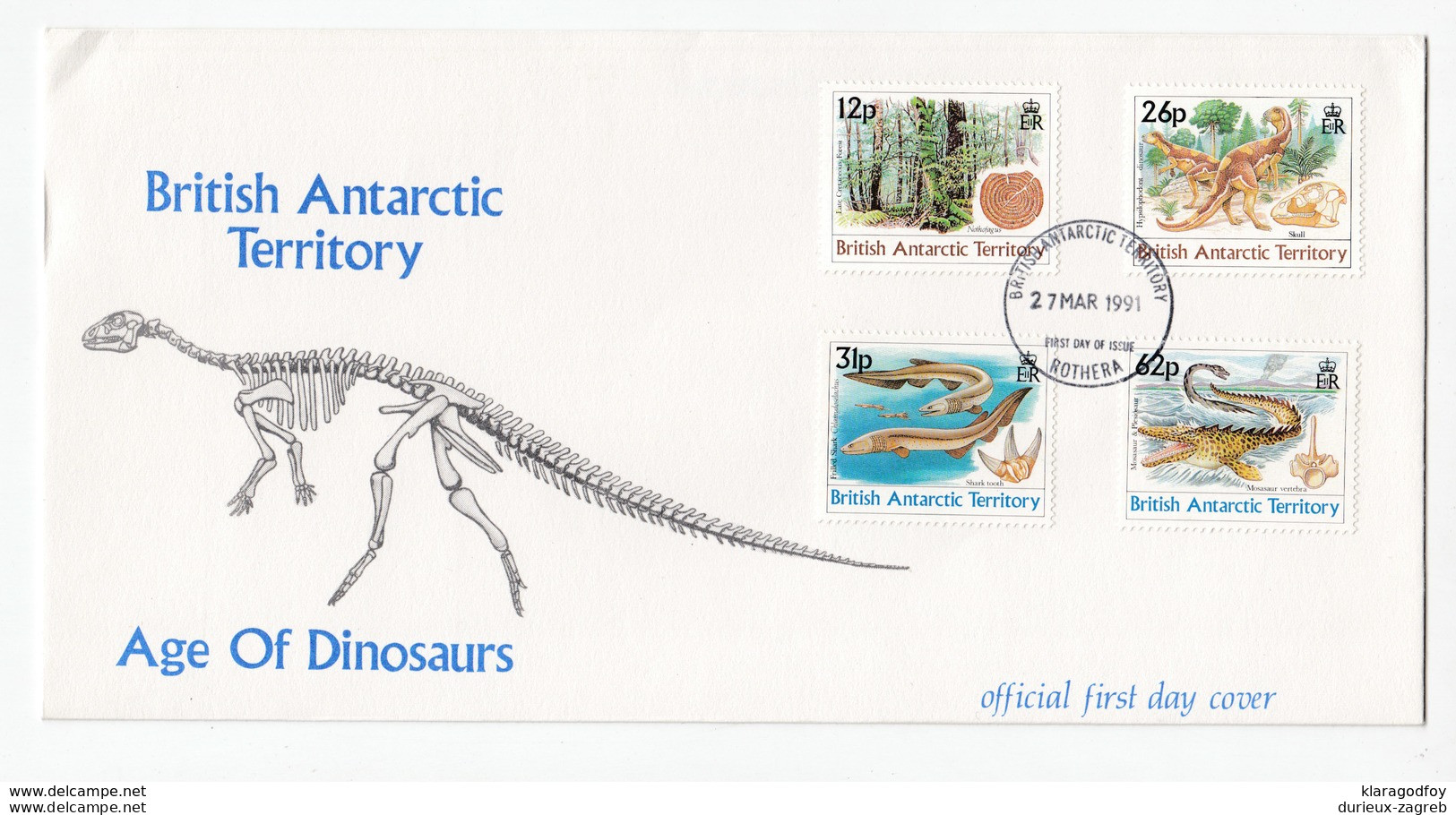 British Antarctic Territory 1991 Age Of Dinosaurus FDC B200225 - FDC