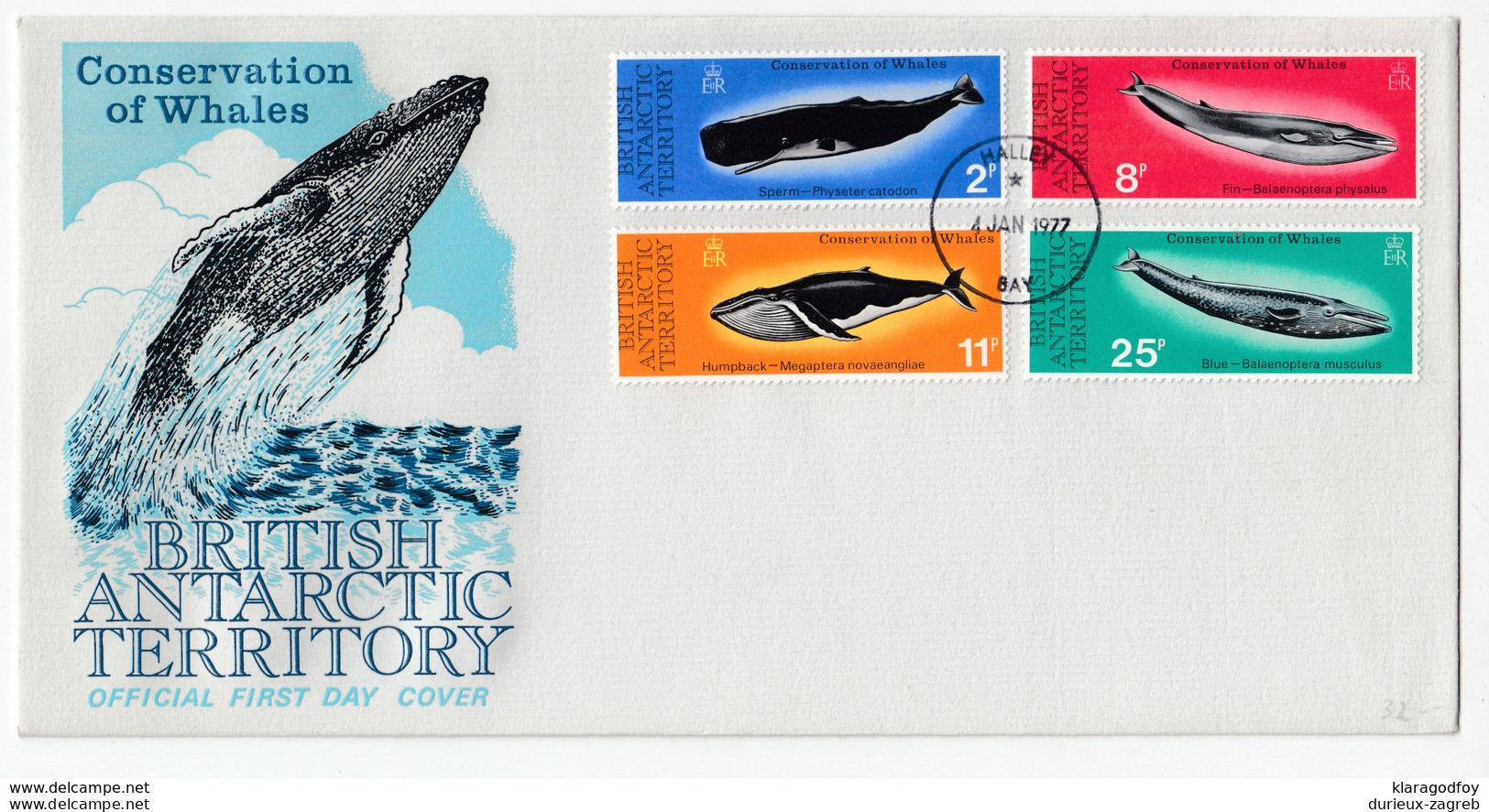 British Antarctic Territory 1977 Conservation Of Whales FDC B200225 - FDC