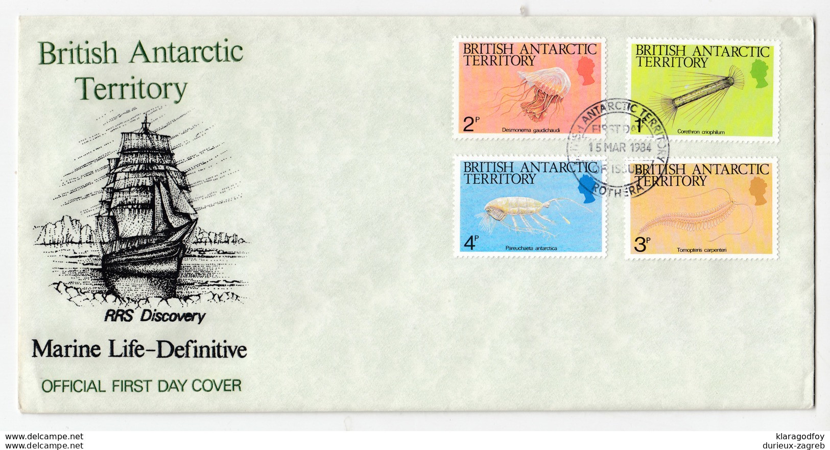 British Antarctic Territory 1984 Marine Life Definitive FDCs B200225 - FDC