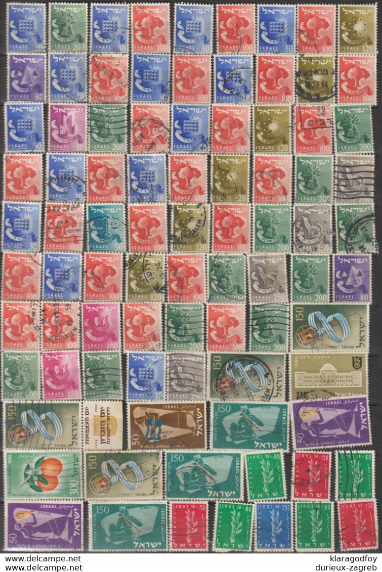 Israel 1955-59 Stamps Small Accumulation (please Read Description) B201210 - Used Stamps (without Tabs)