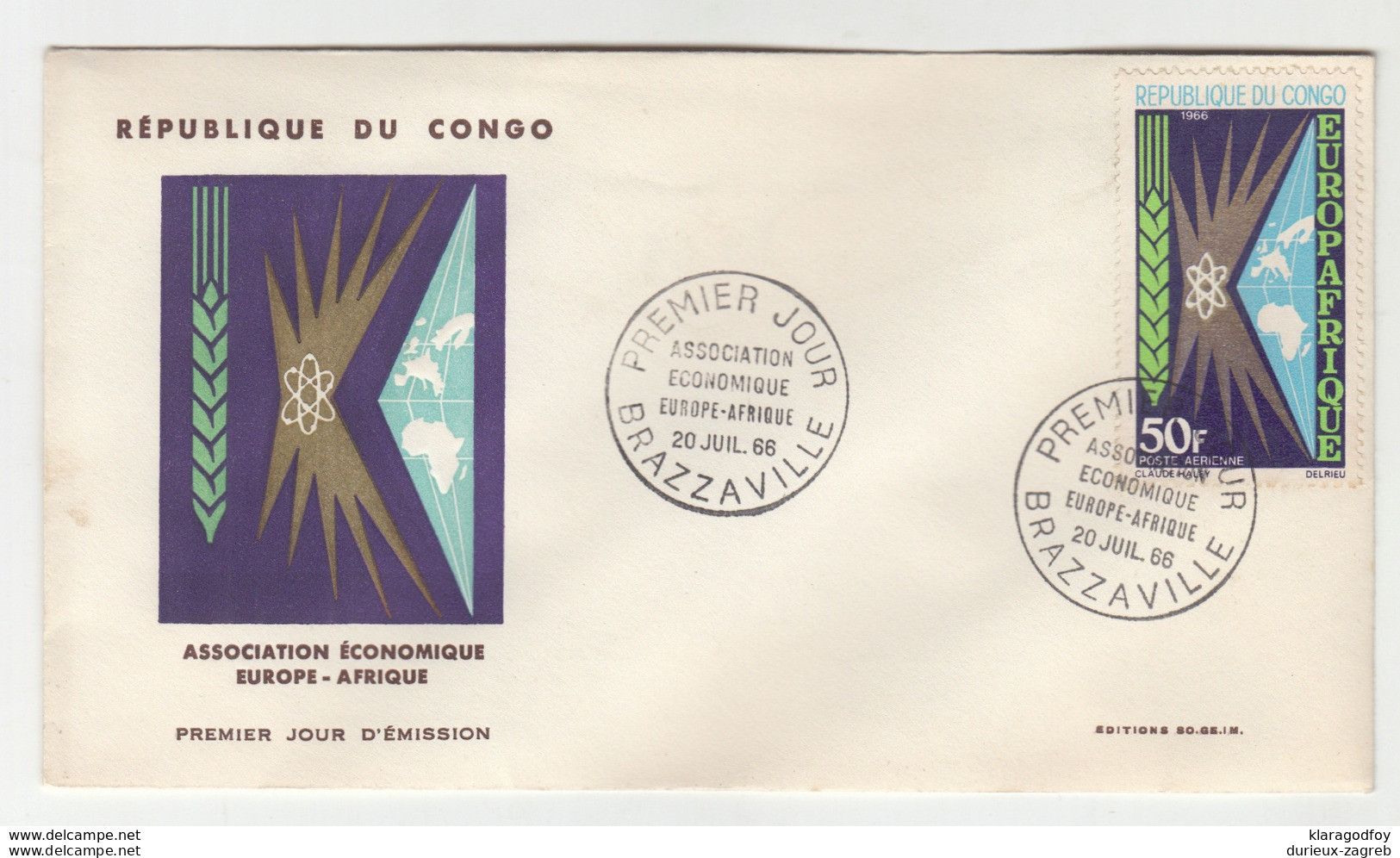 Congo Brazzaville 1966 Association Economique Europe - Afrique FDC B191003 - FDC