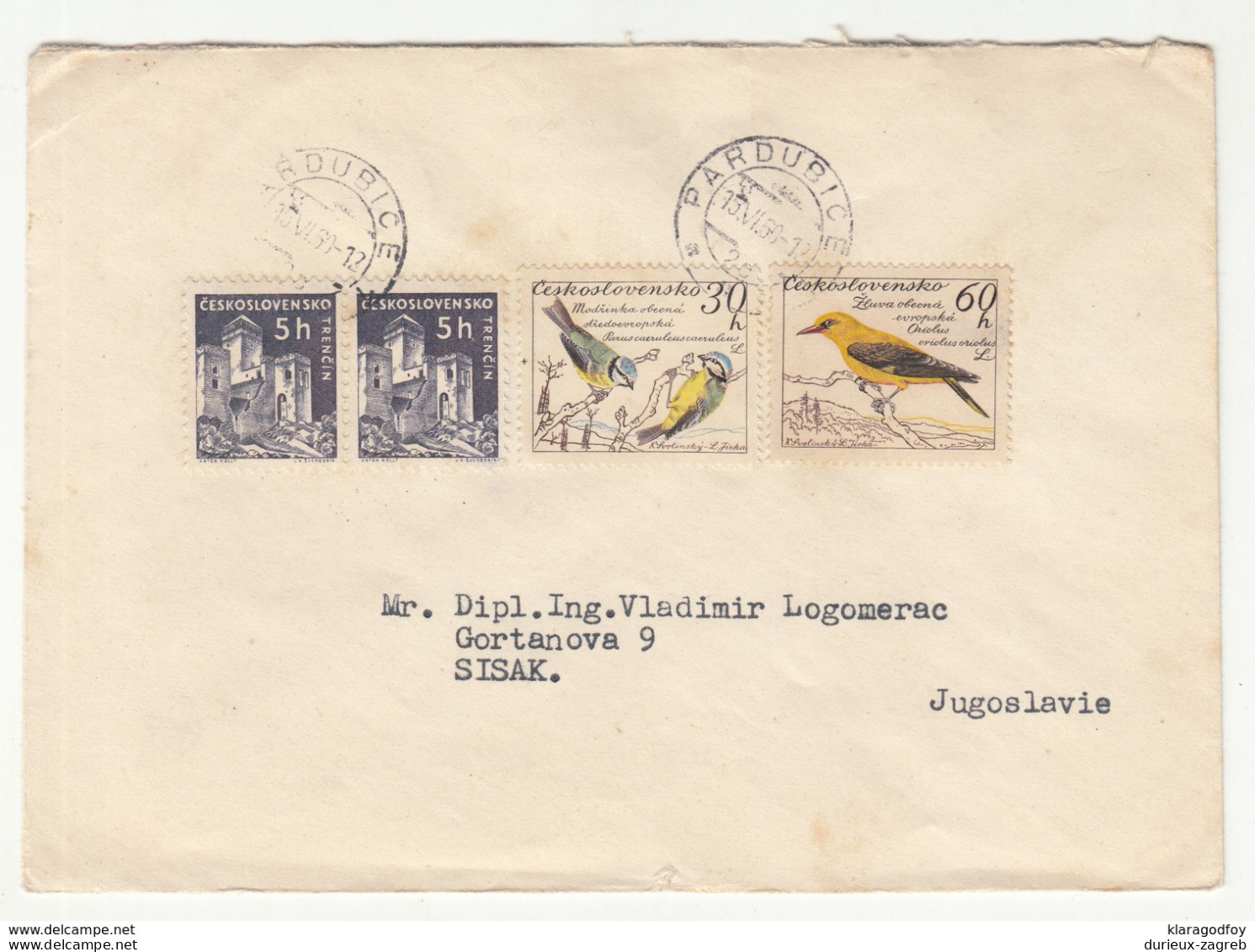 Czechoslovakia, Letter Cover Travelled 1960 Pardubice To Sisak B190320 - Lettres & Documents