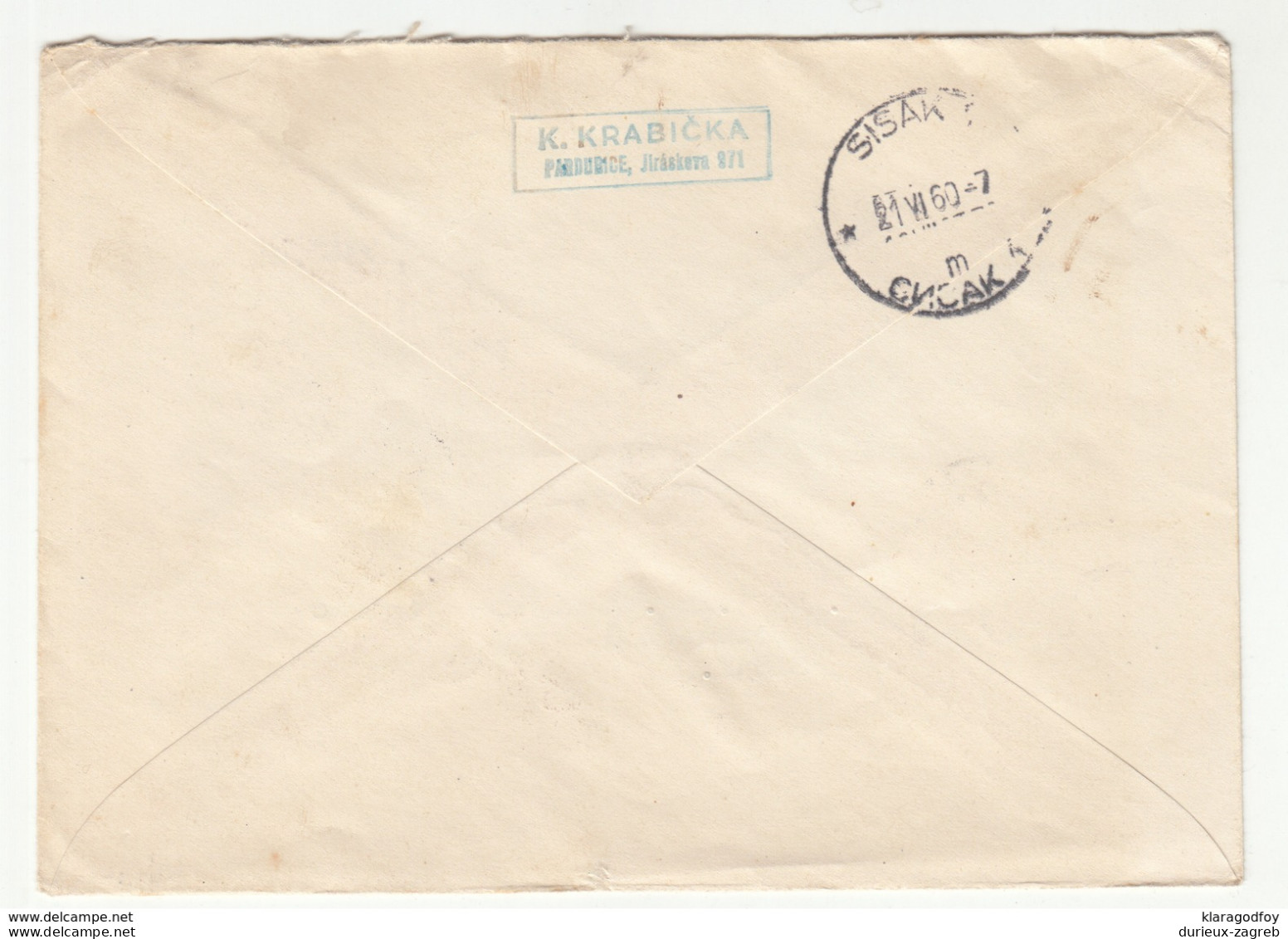 Czechoslovakia, Letter Cover Travelled 1960 Pardubice To Sisak B190320 - Lettres & Documents