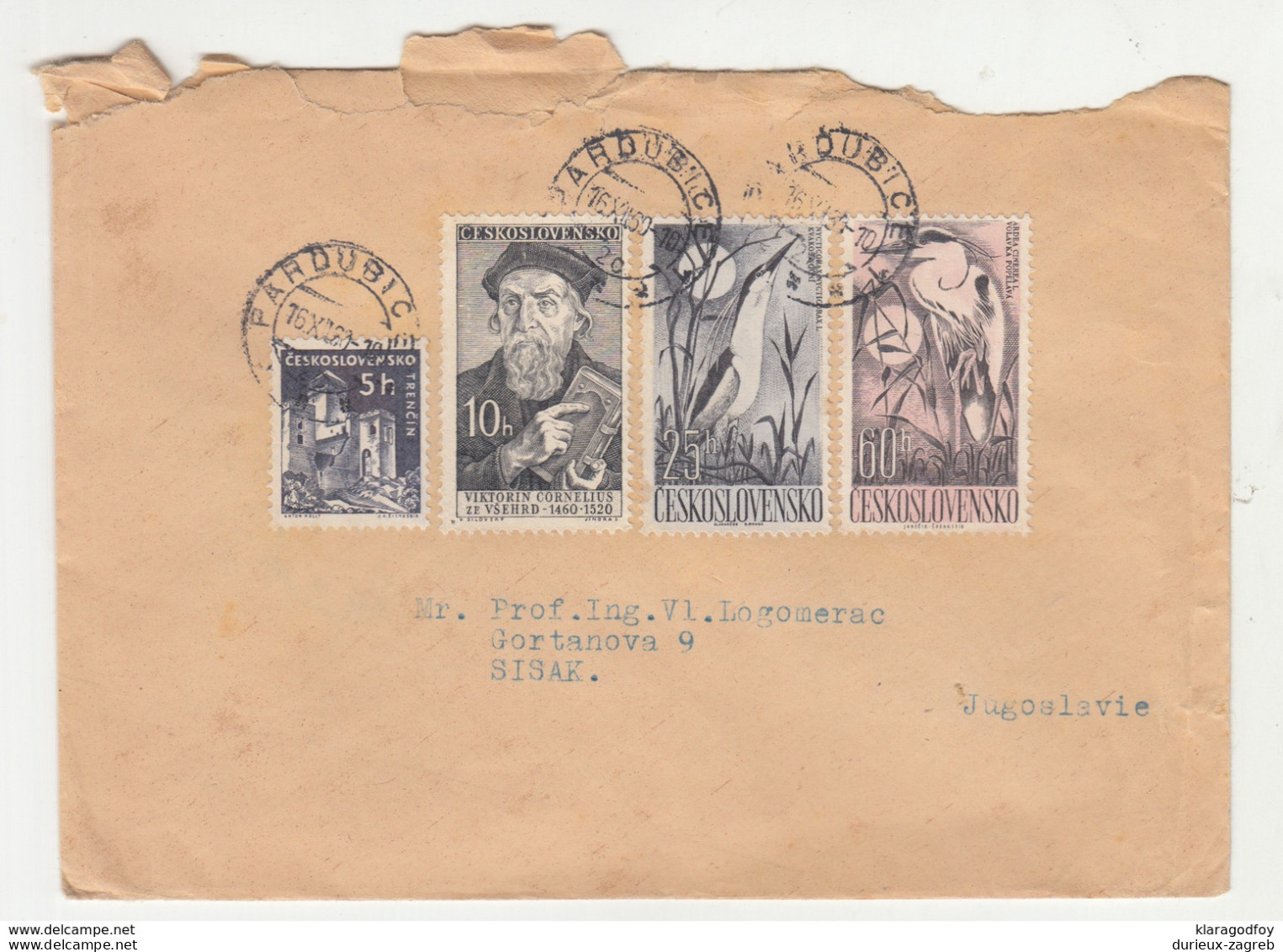 Czechoslovakia, Letter Cover Travelled 1960 Pardubice To Sisak B190320 - Storia Postale