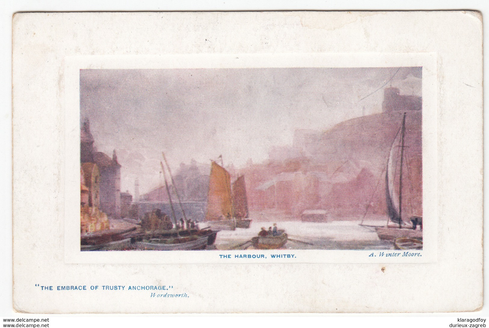 Whitby Harbour By A. Winter Moore (Raphael Tuck & Sons "Oilette" No. 9750) Postcard Travelled 1908 Whitby Pmk B170306 - Whitby