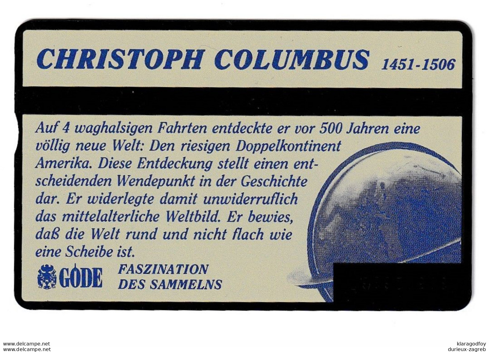 BT Chrisoph Columbus Phonecard B210915 - Other & Unclassified