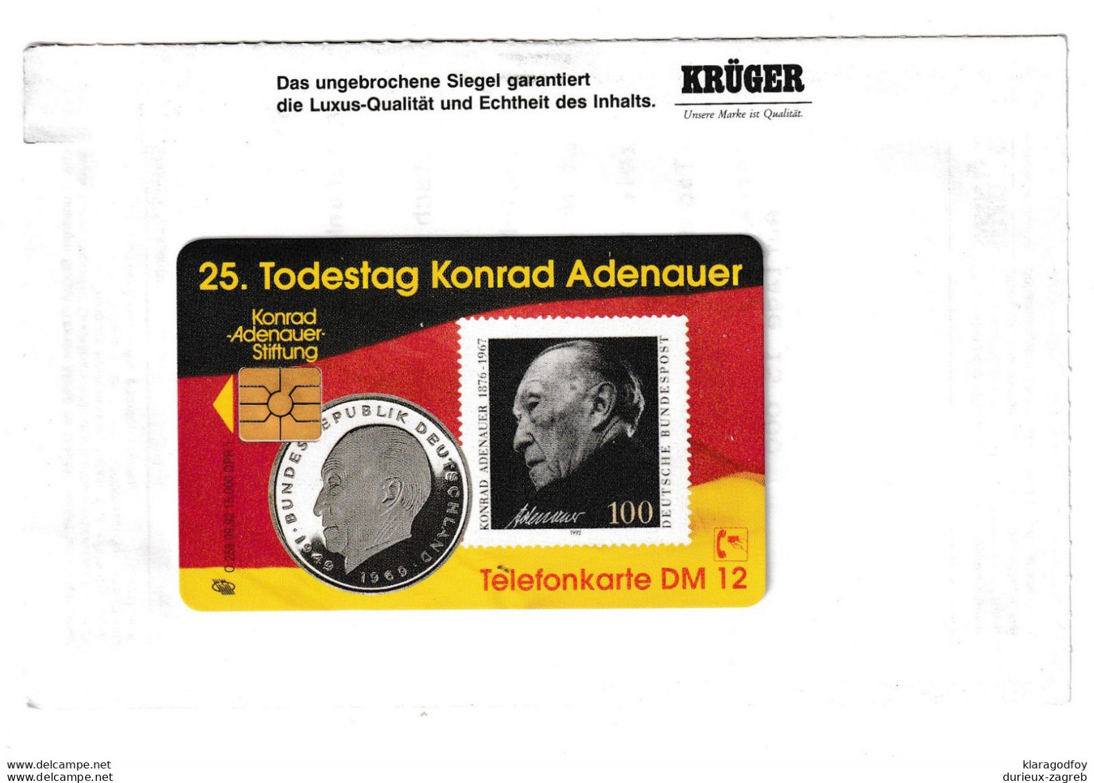 Germany Konrad Adenauer Phonecard B210915 - Francobolli & Monete