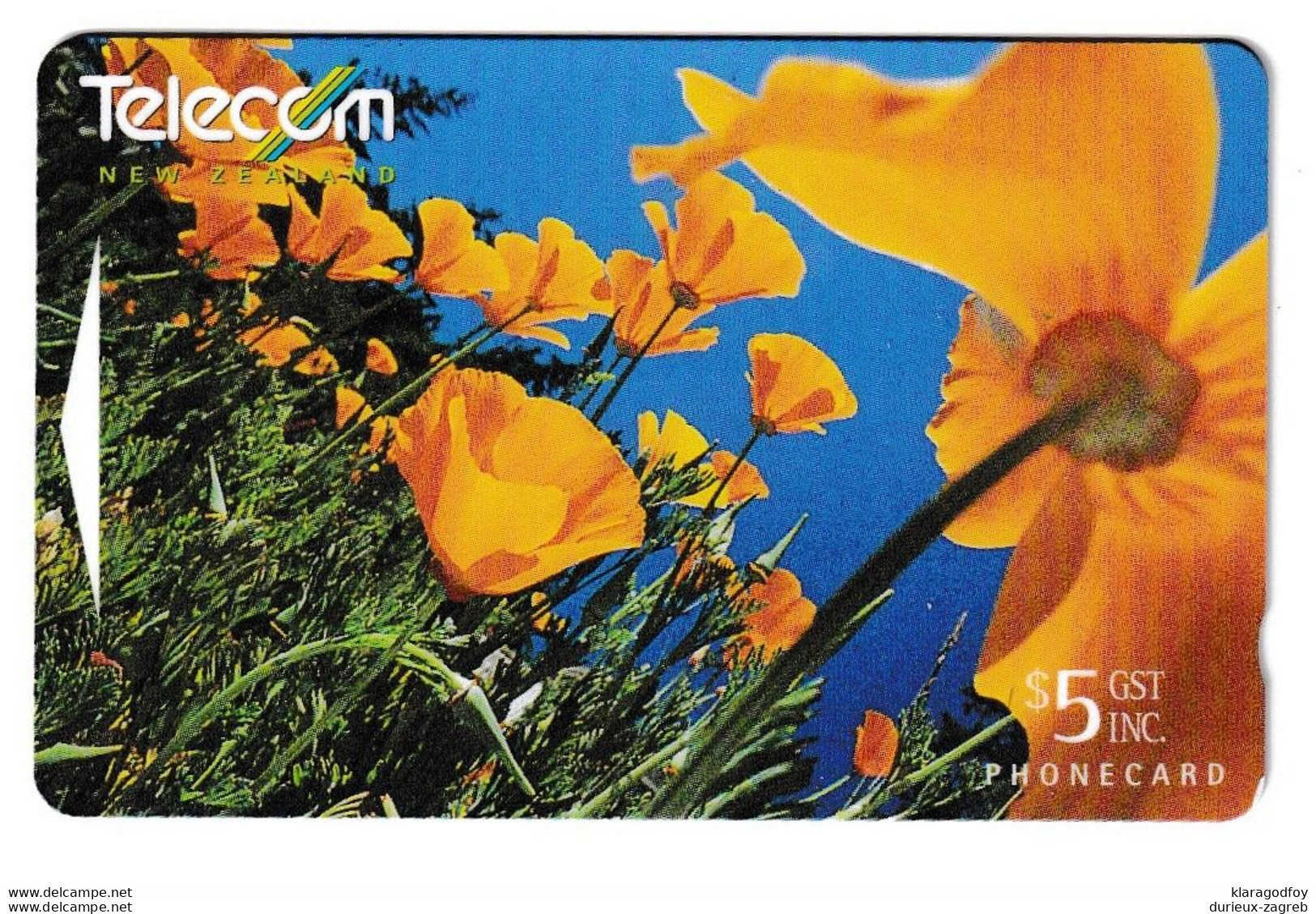 New Zealand California Poppies 2 Phonecards Used B210915 - Fiori