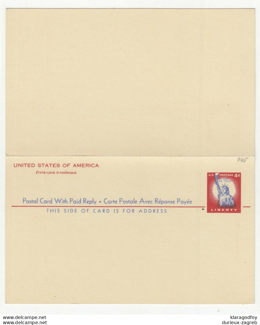 US 1956 Postal Stationery Postcard With Reply   B210201 - 1941-60