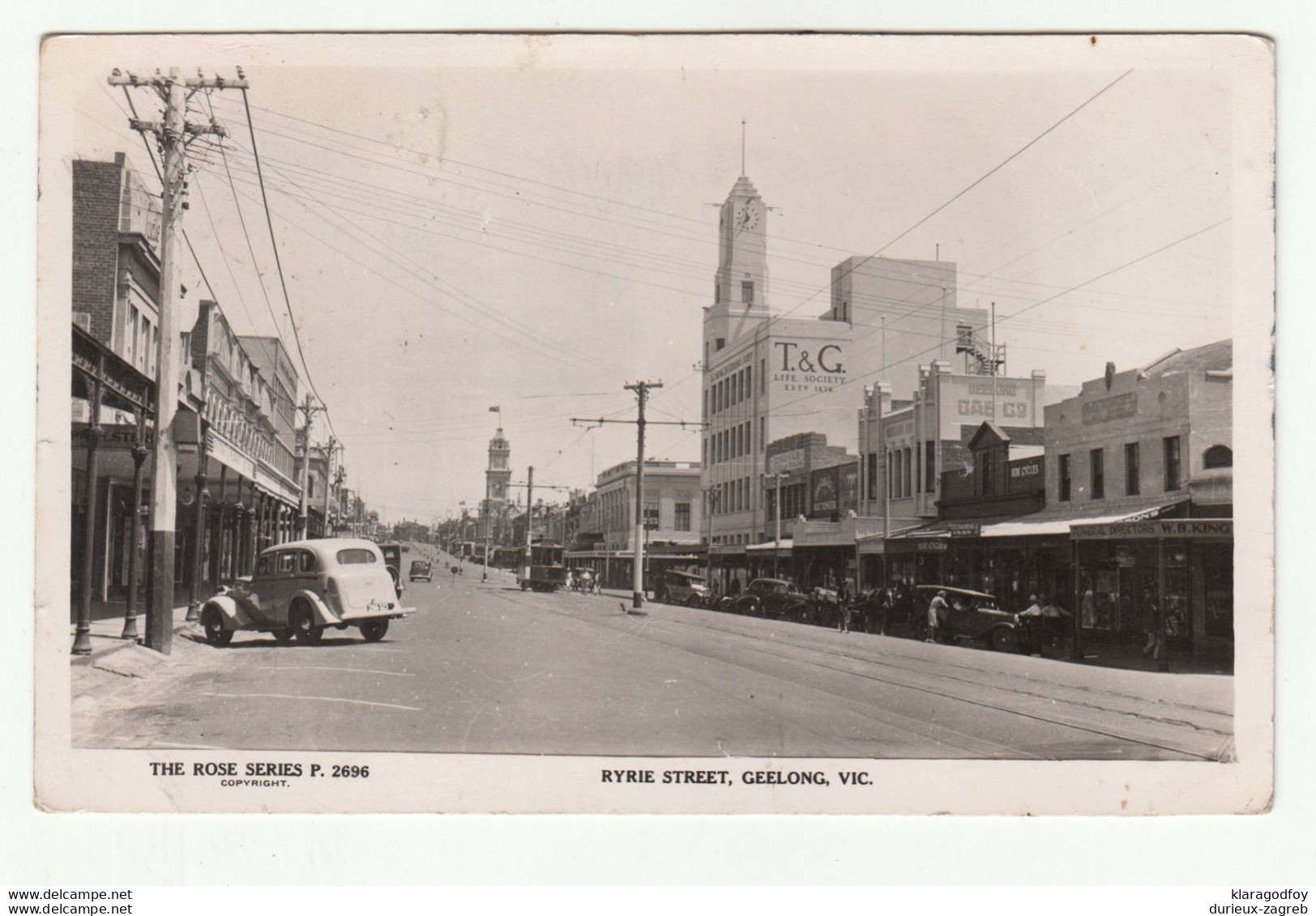 Geelong, Ryrie Street (The Rose Series, 2696) Old Postcard Posted 1954 To Rijeka B201020 - Geelong