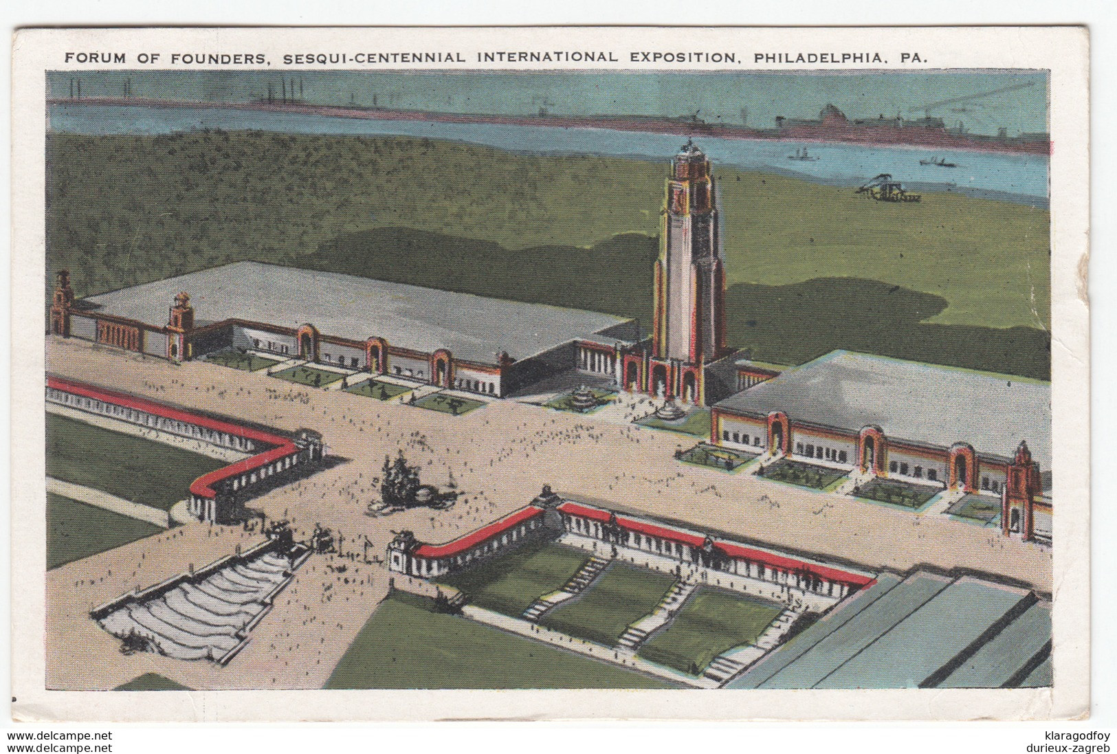 Philadelphia, Forum Of Founders, Sesqui-centennial International Exposition Old Postcard Travelled 1926 B171010 - Philadelphia