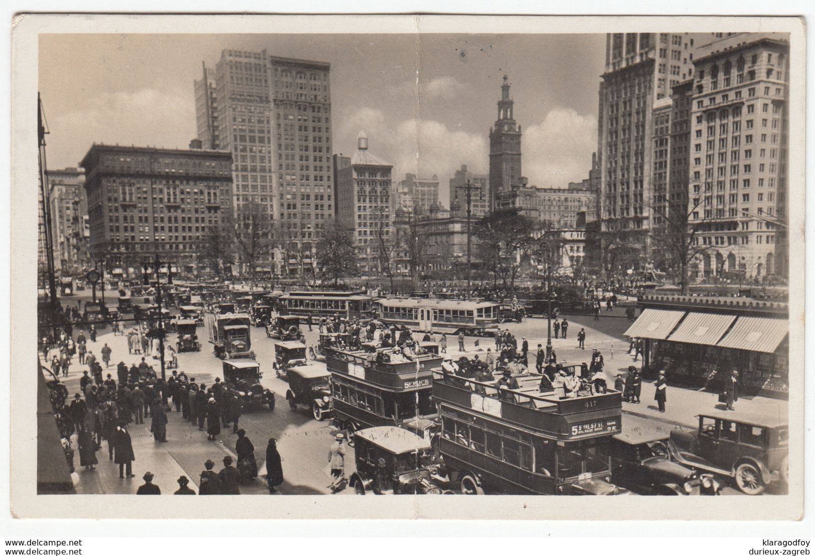 Madison Square (Let's Go Citizens! Military Training Camps Slogan Pmk) Old Postcard Travelled 1929 B171010 - Parks & Gardens