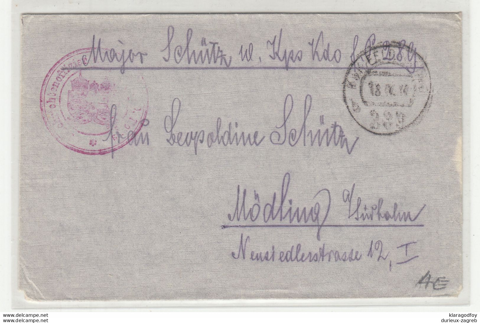 Letter Cover, K.u.k. 10. Korpskommando Posted 1917 FP289 Pmk B210526 - Guerre Mondiale (Première)