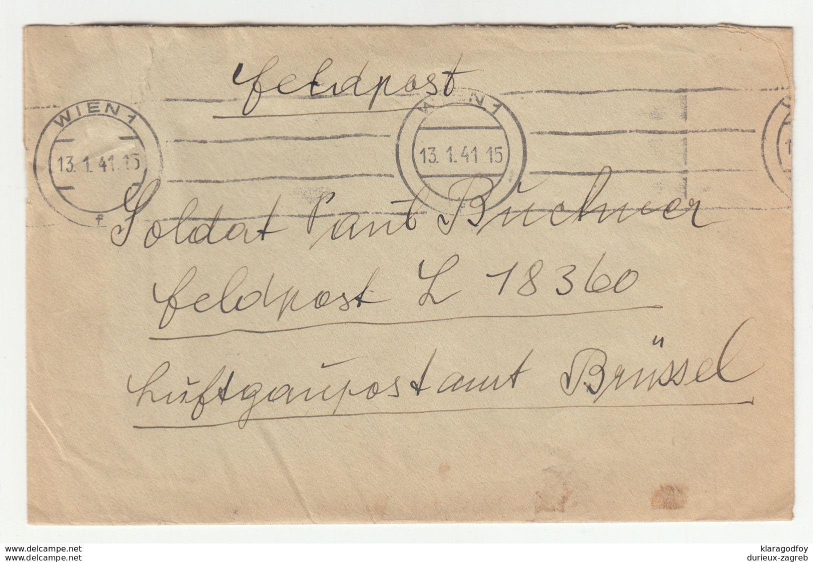 Reich, Sparrow Charity Stamp On WWII Feldpost Letter Cover Travelled 1941 Wien To FP18360 B180420 - Moineaux