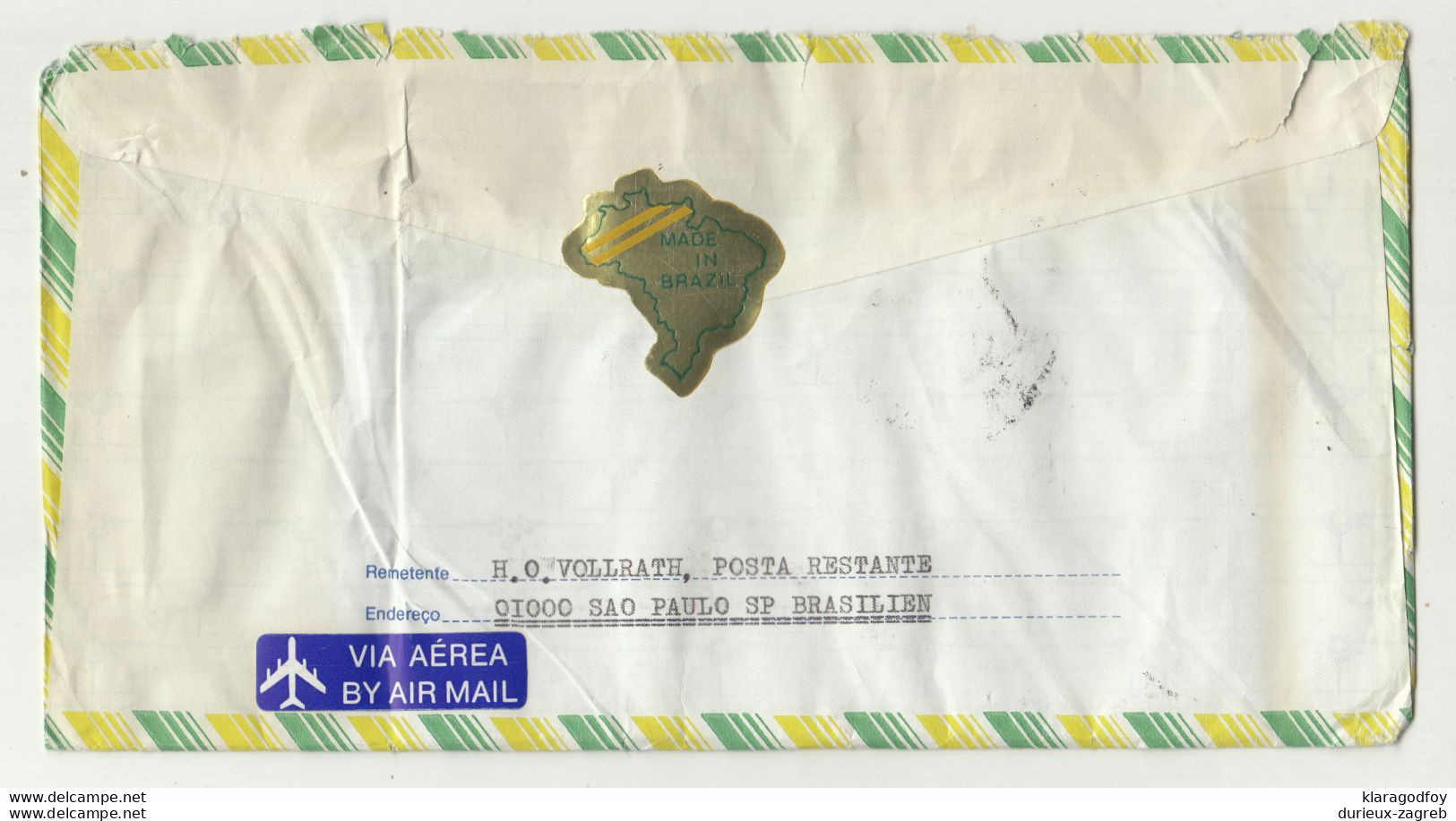 Brasil Multifranked Air Mail Letter Cover Posted 1982 To Germany - Bohmen Und Mahren Stamp On Cover B210120 - Other & Unclassified