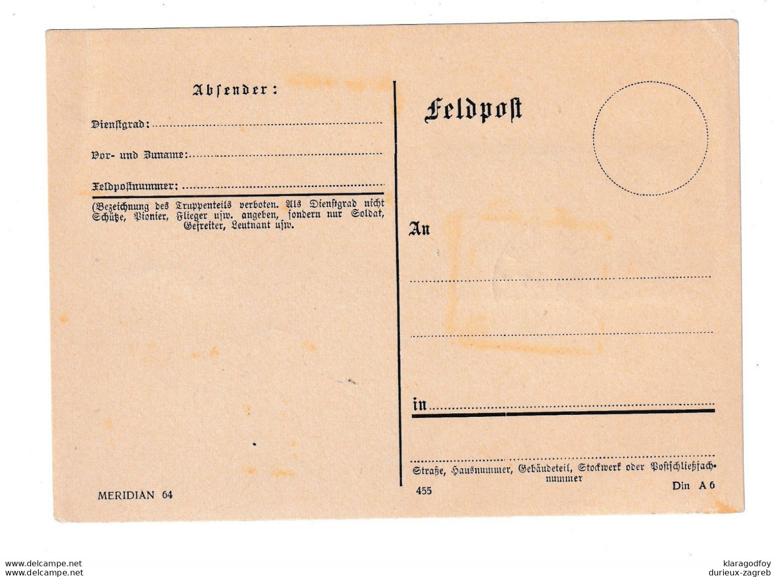 Wittingau 1943 Postmarked Fuhrer Stamps On Card B210112 - Briefe U. Dokumente