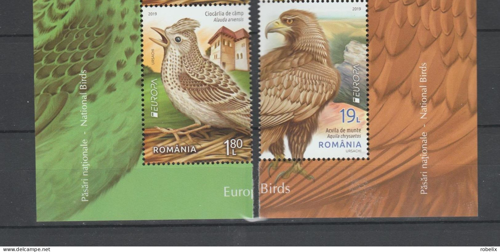 ROMANIA   EUROPA CEPT - 2019  -NATIONAL BIRDS - Skylark, Eagle -Set Of 2 Stamps   MNH** - 2019