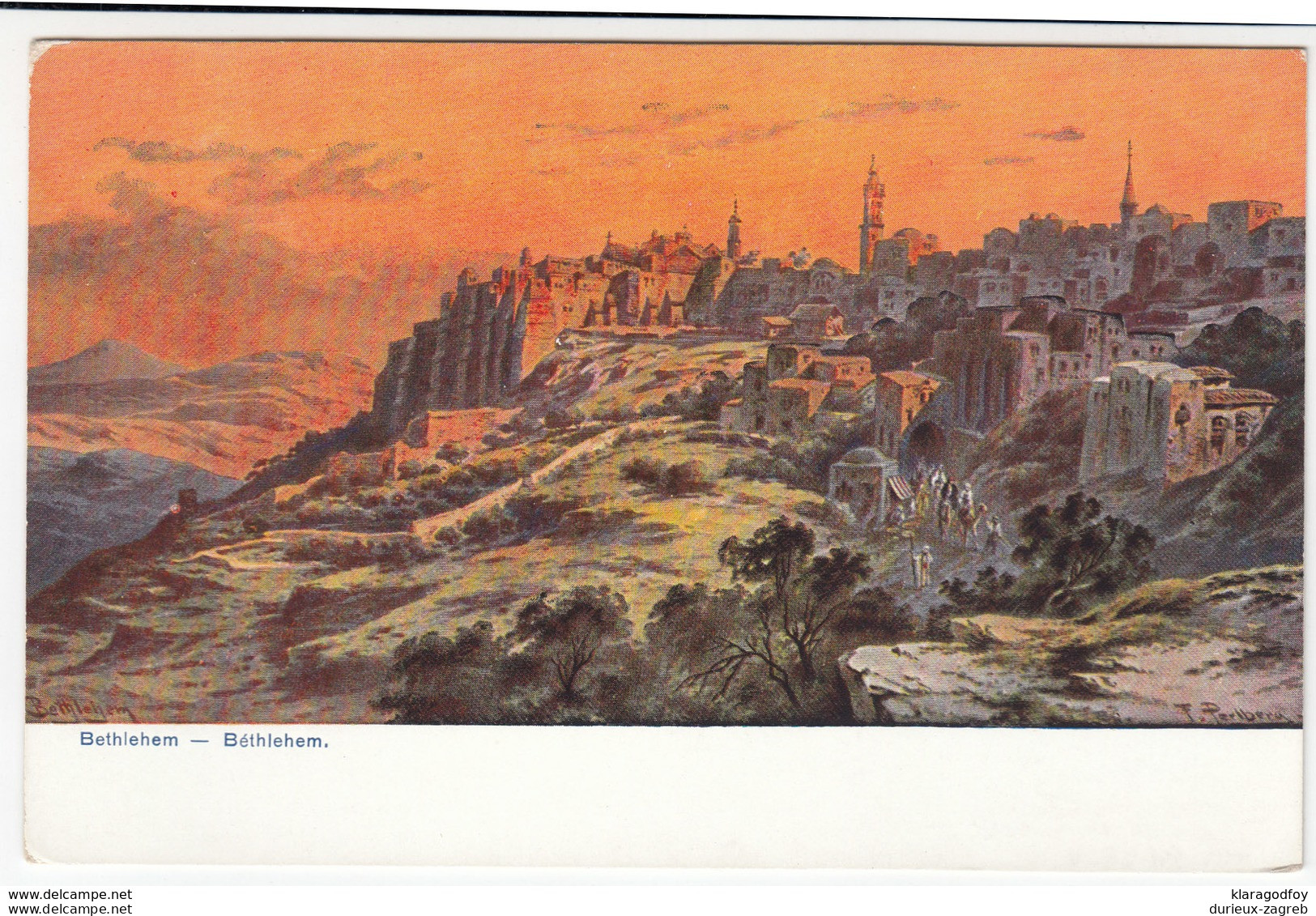 Betlehem (Friedrich Perlberg Illustration) Vintage Postcard Unused B170323 - Palestine