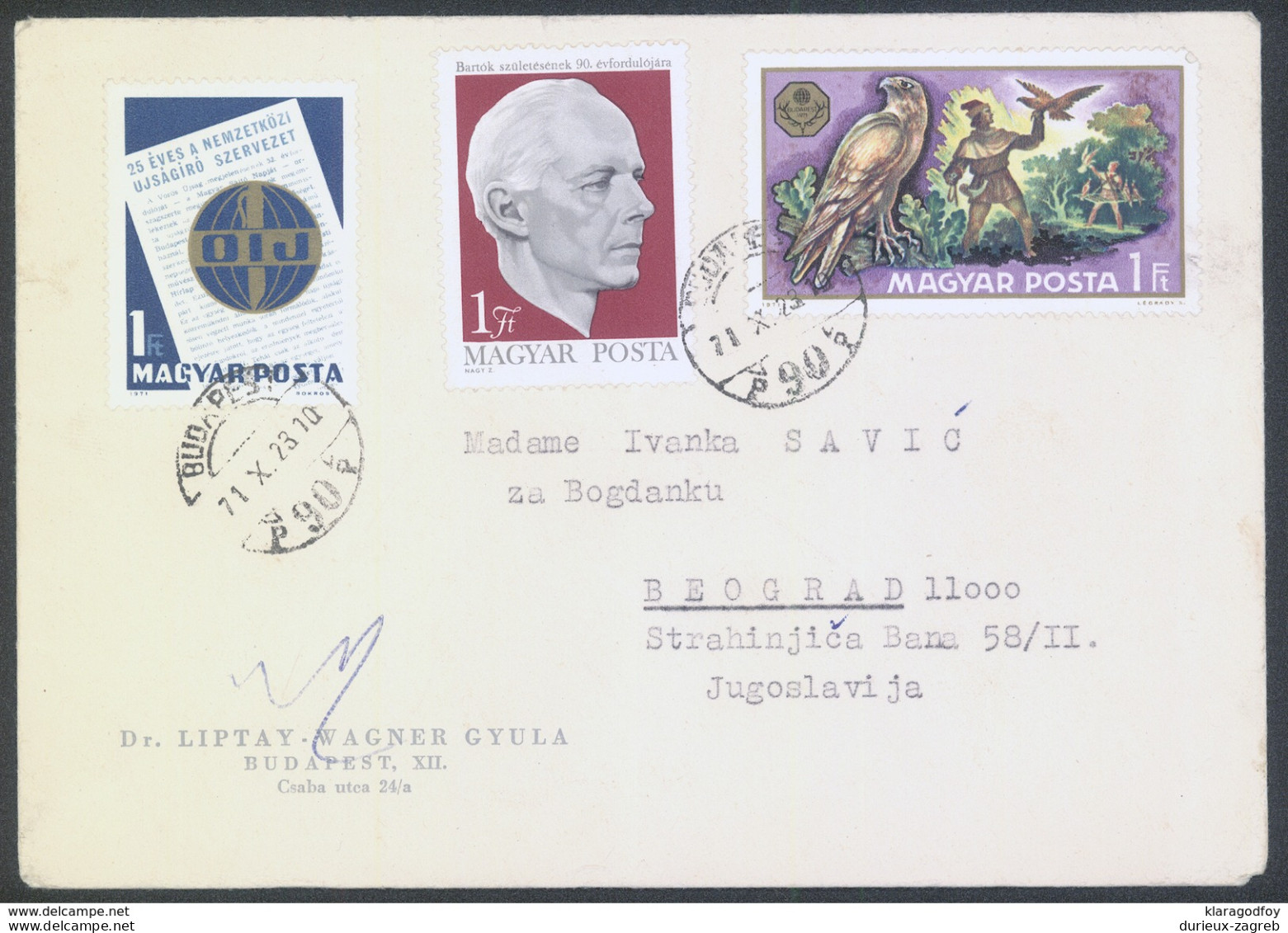 Hungary, Dr. Liptay Wagner Gyula Company Letter Cover Travelled 1971 Budapest Pmk B170410 - Briefe U. Dokumente