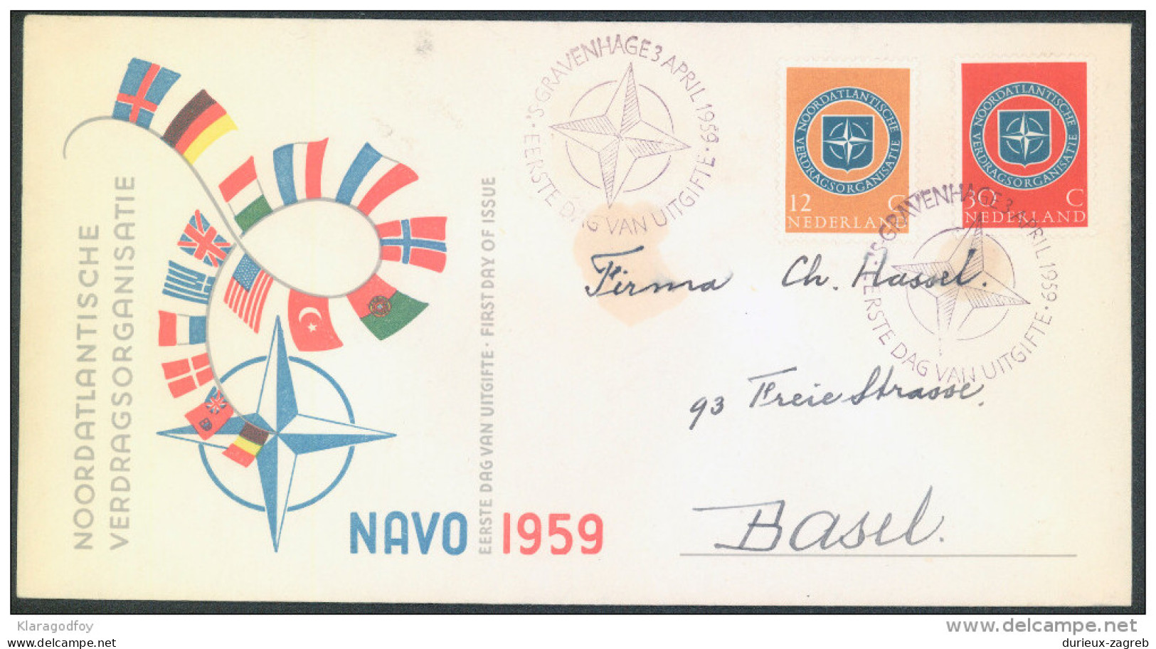 Netherlands 1959 NATO FDC  Bb150921 - NATO