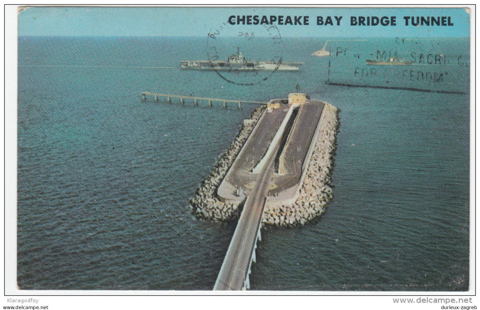 Chesapeake Bay Bridge Tunnel Postcard Travelled 1973 To Austria Bb160420 - Chesapeake