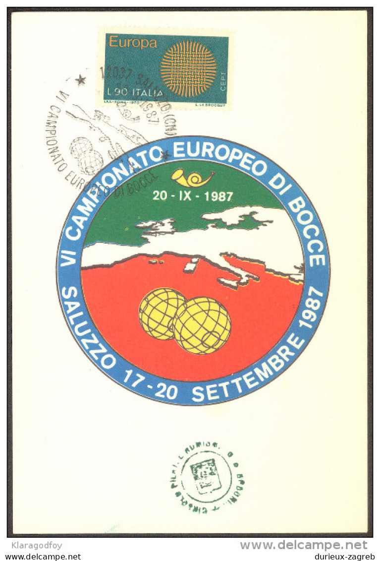 Italia Campionato Europeo Di Bocce Saluzzo 1987 Special Postcard B151123 - Bowls