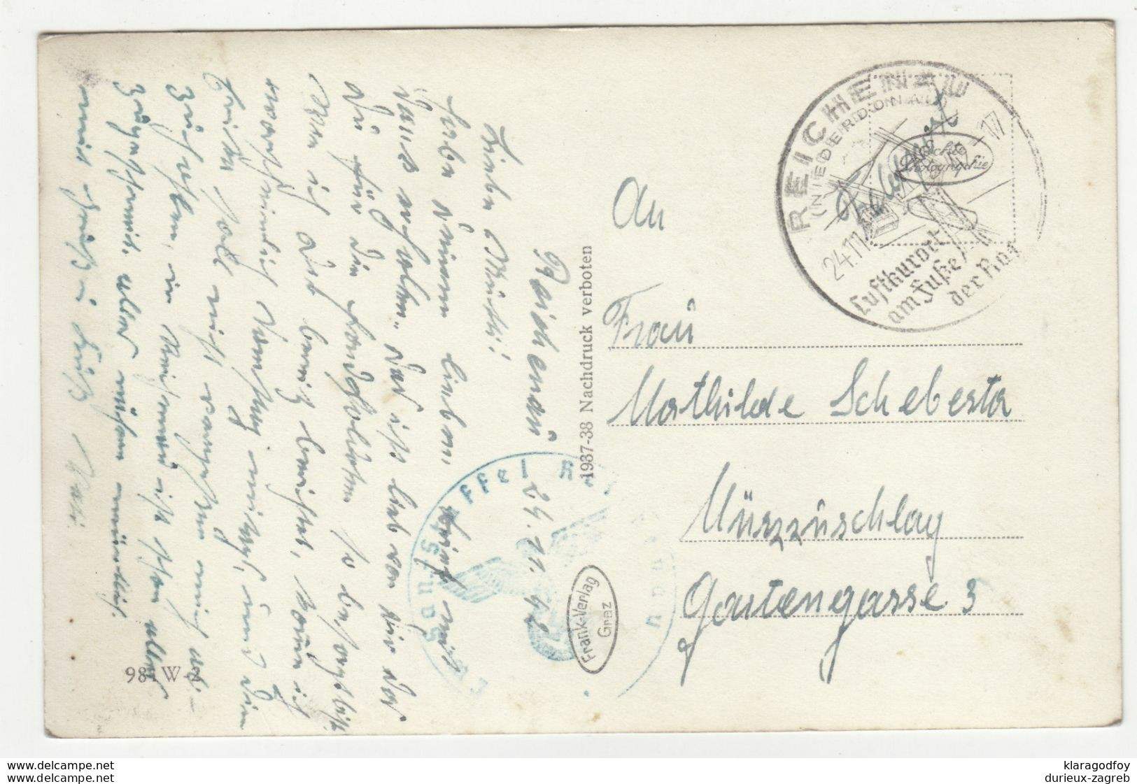 Küb Am Semmering Postcard Posted As Feldpost 1942 Reichenau Special Pmk B200901 - Semmering
