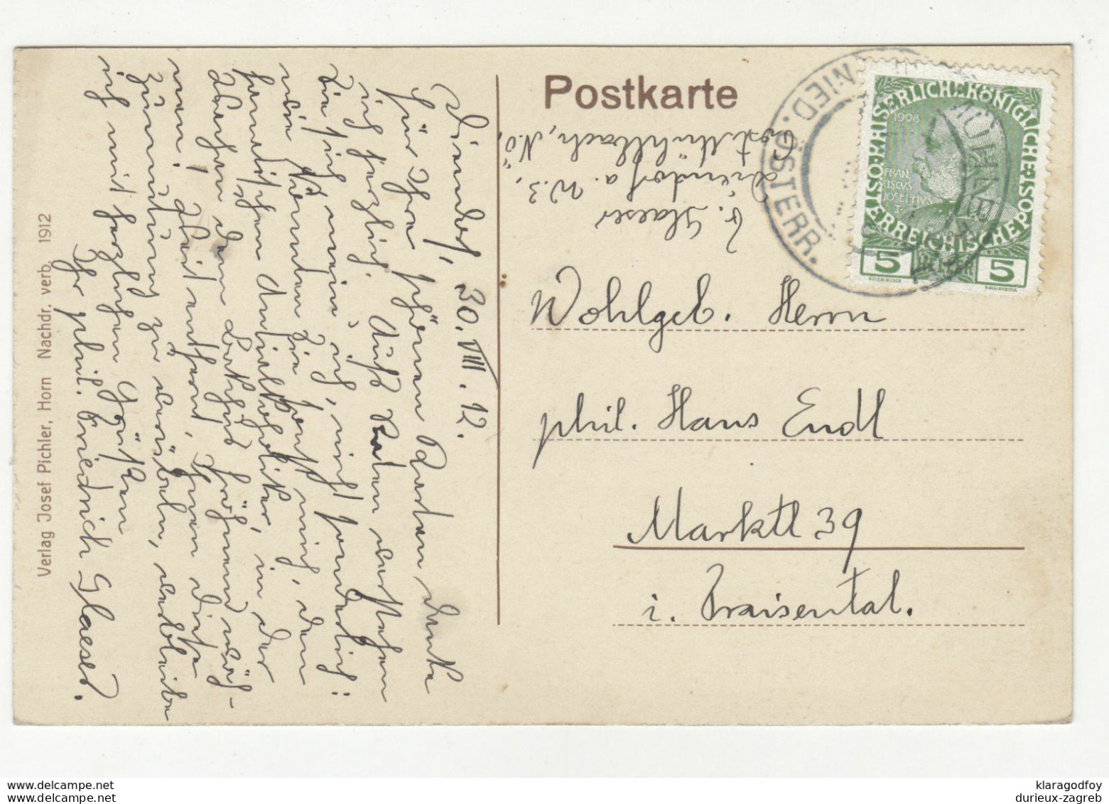 Rosenburg Old Postcard Posted 1912 Mühlbach Pmk B200901 - Rosenburg