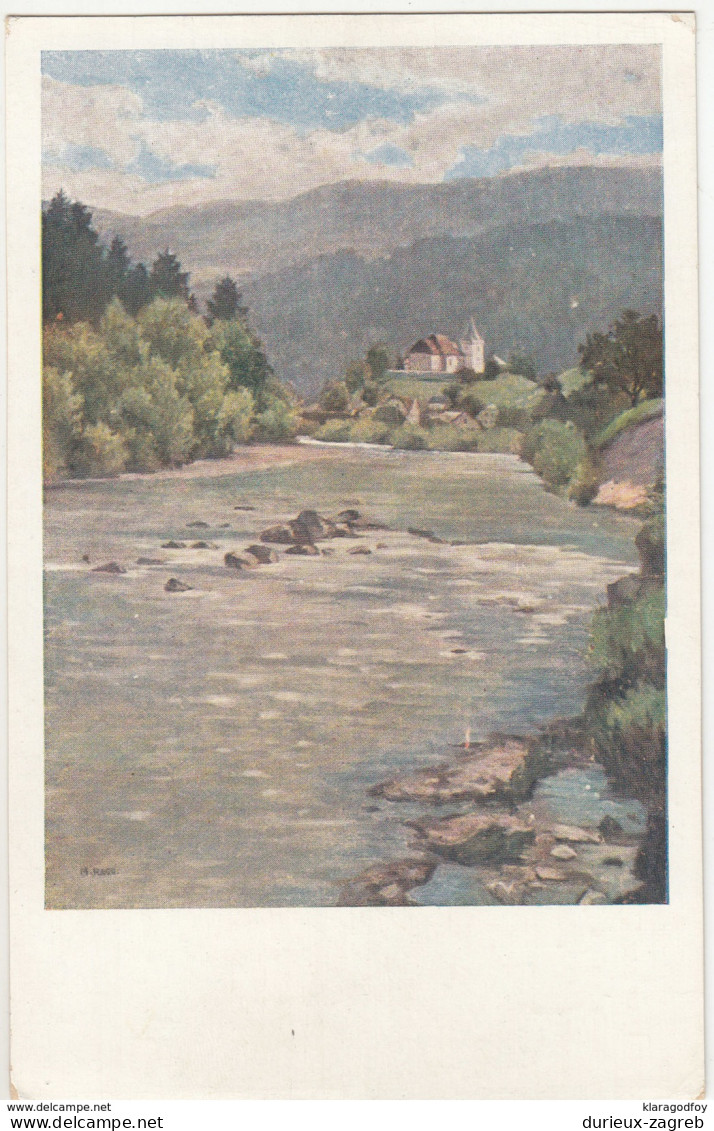 Hollenstein An Der Ybbs Painting Old Vintage Postcard Unused B170515 - Amstetten