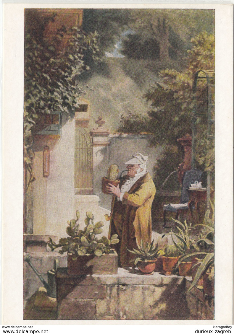 "Der Kakteenfreund" (Cactus Lover) By Carl Spitzweg Old Vintage Postcard Unused B170425 - Sukkulenten