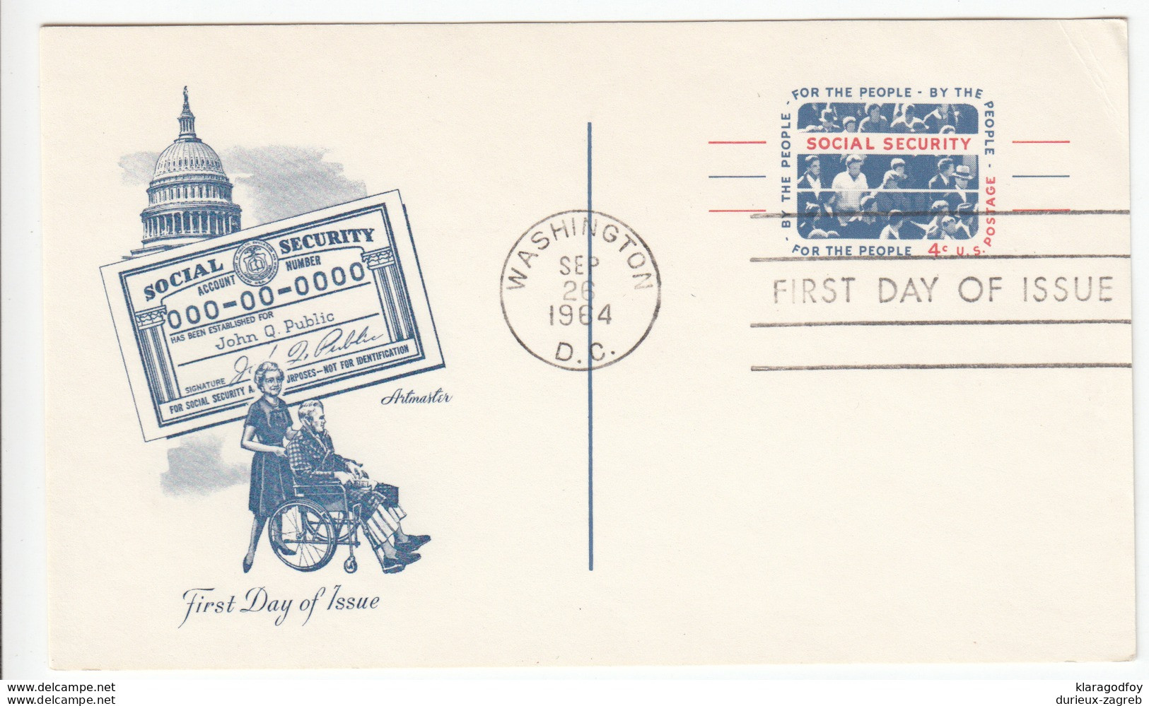 US Postal Stationery Postcard 1964 Americans "Moving Forward" US Social Security UX51 Bb161110 - 1961-80