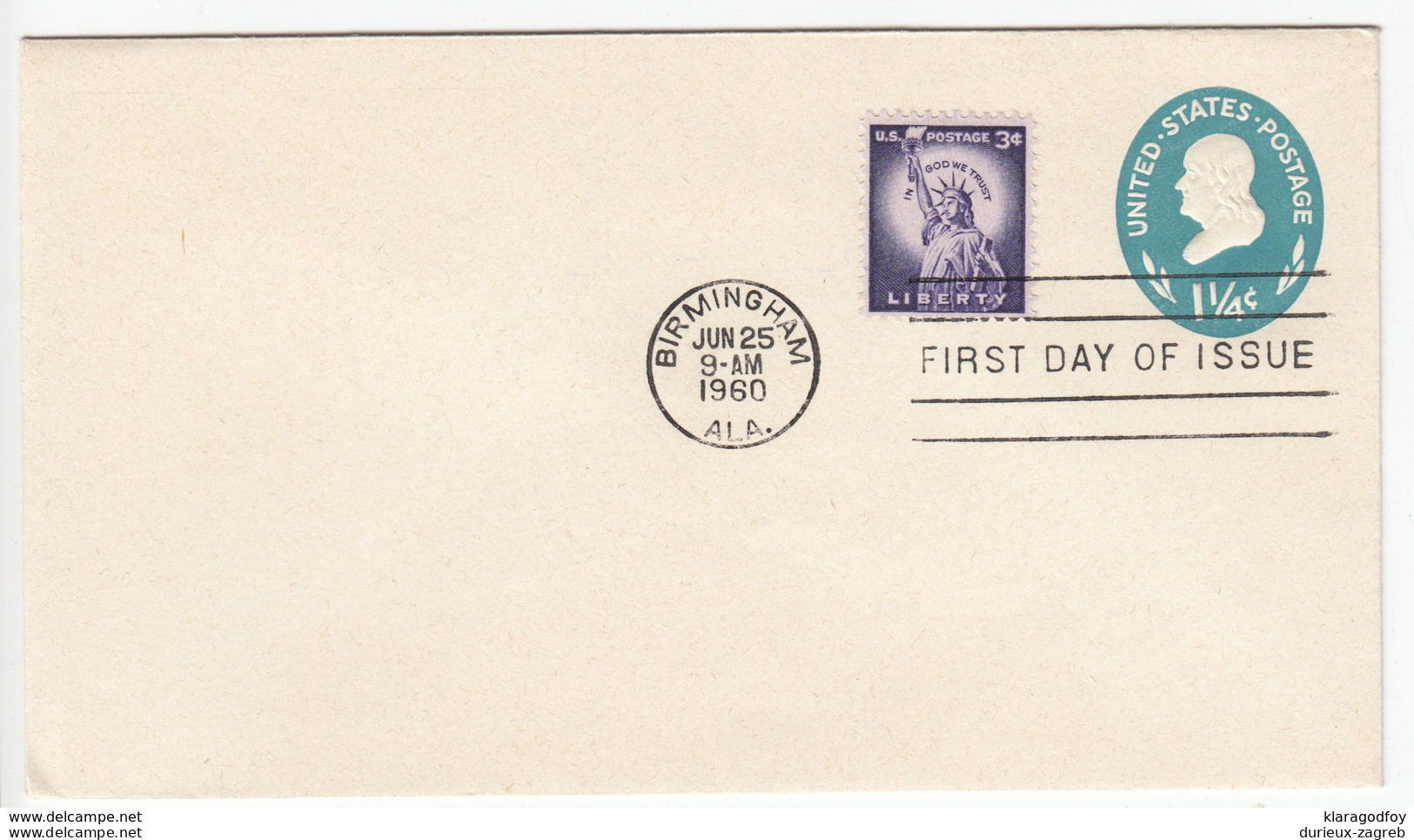 US Postal Stationery Stamped Envelope 1960 Benjamin Franklin U541 Bb161110 - 1941-60