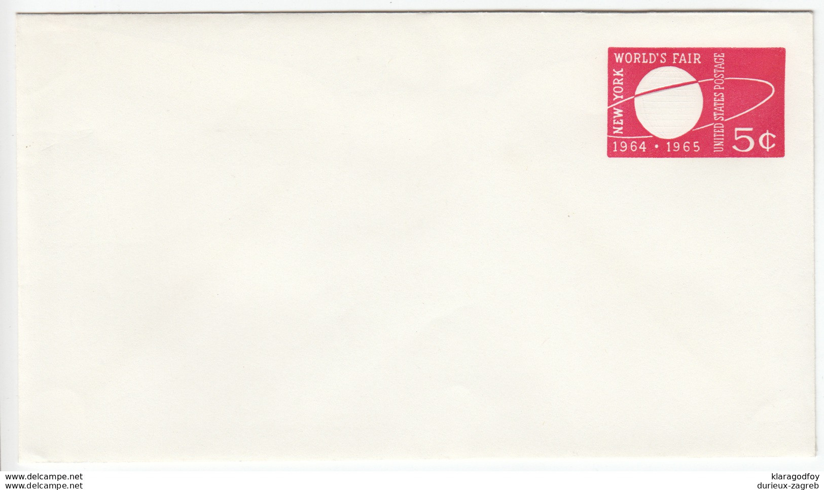 US Postal Stationery Stamped Envelope 1964 New York World's Fair 1964-65 U546 Bb161110 - Autres & Non Classés