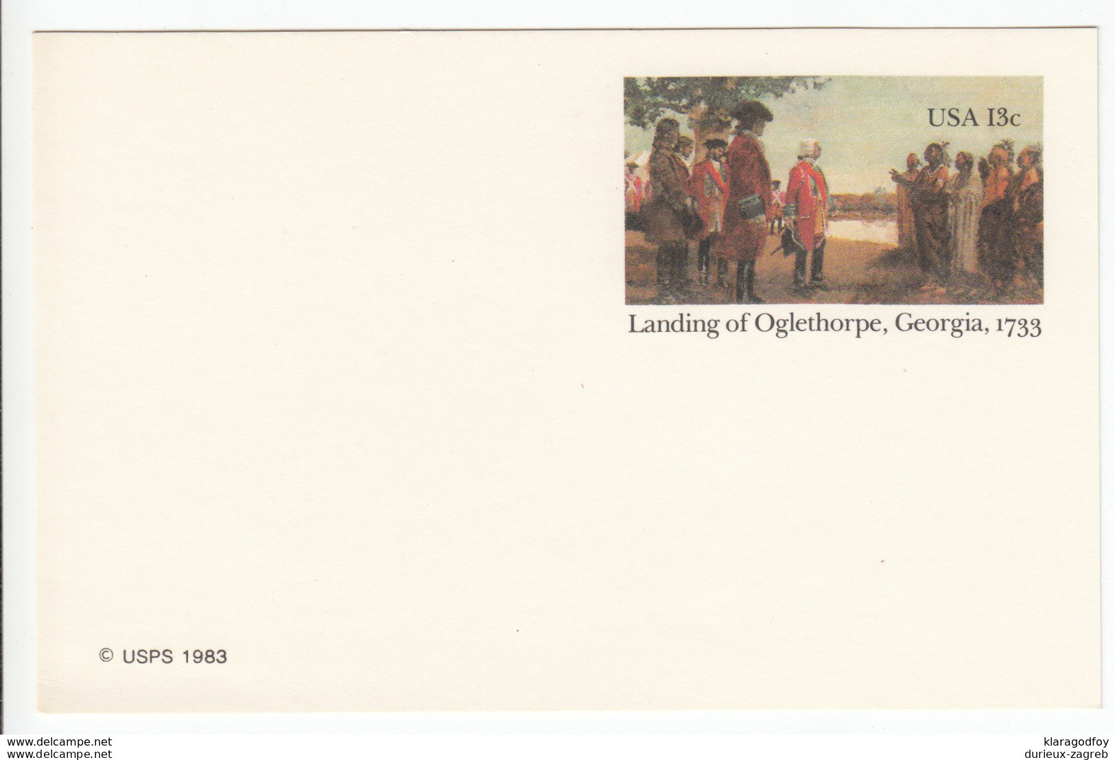 US Postal Stationery Postcard 1983 Landing Of Oglethorpe, Georgia, 1733 UX98 Bb161110 - 1981-00