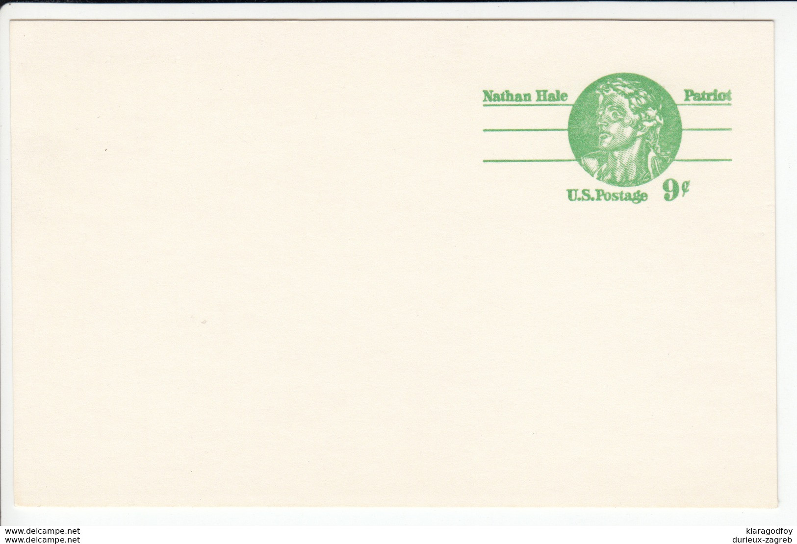 US Postal Stationery Postcard 1977 Nathan Hale UX72 Bb161110 - 1961-80