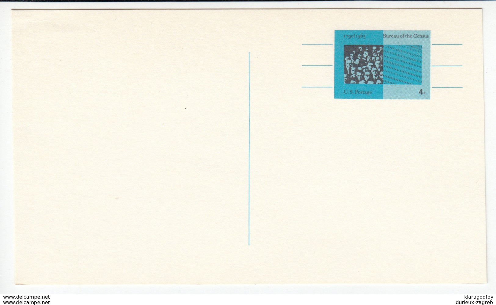 US Postal Stationery Postcard 1965 Crowd And Census Bureau Punch Card UX53 Bb161110 - 1961-80