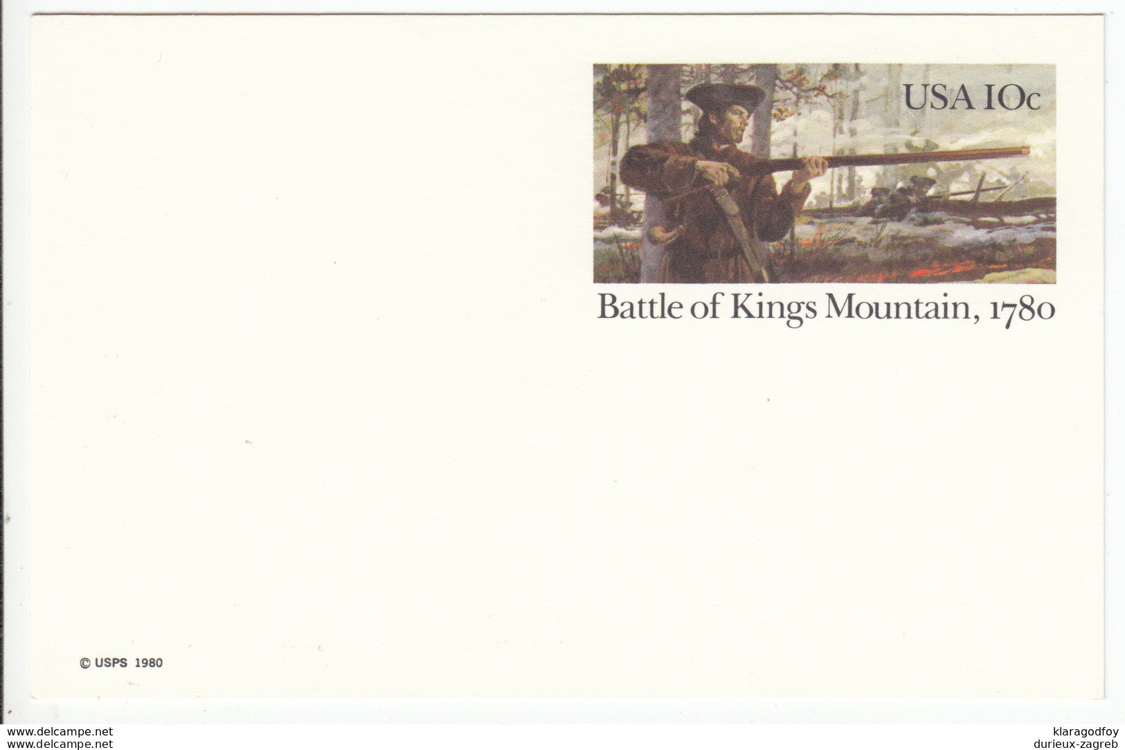 US Postal Stationery Postcard 1980 Bicentenary Of The Battle Of Kings Mountain UX85 Bb161110 - 1961-80