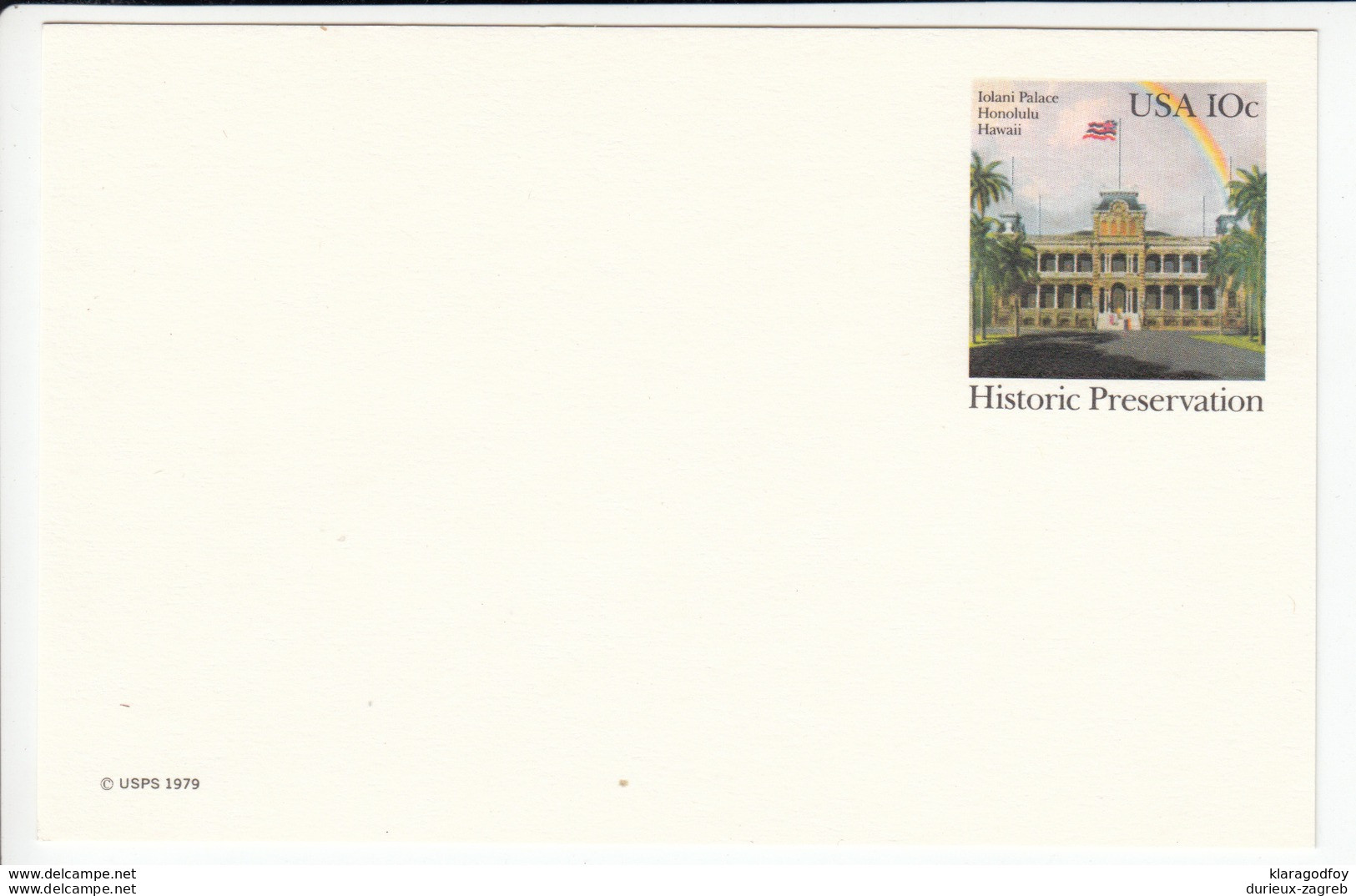 US Postal Stationery Postcard 1979 Iolani Palace, Honolulu UX81 Bb161110 - 1961-80