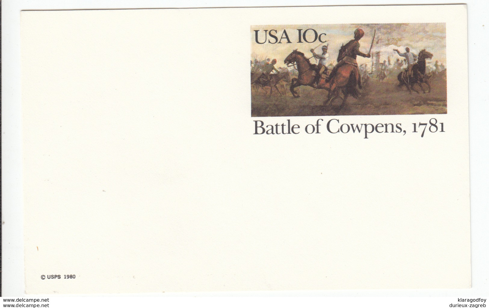 US Postal Stationery Postcard 1981 Bicentenary Of The Battle Of Cowpens UX87 Bb161110 - 1981-00