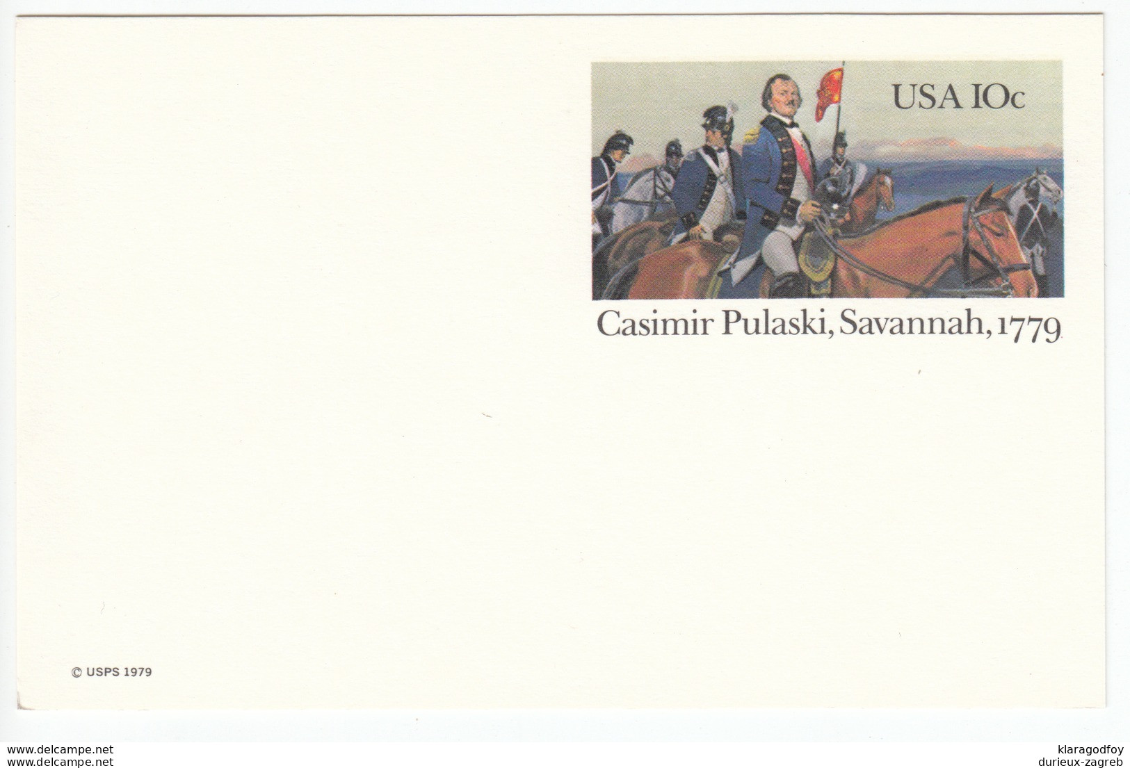 US Postal Stationery Postcard 1979 Bicentenary Of The Death Of Gen. Casimir Pulanski UX79 Bb161110 - 1961-80