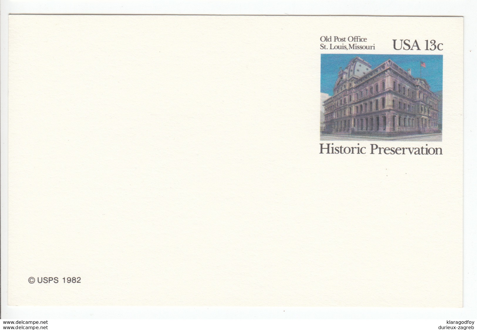 US Postal Stationery Postcard 1982 Old Post Office, St. Louis, Missouri UX97 Bb161110 - 1981-00