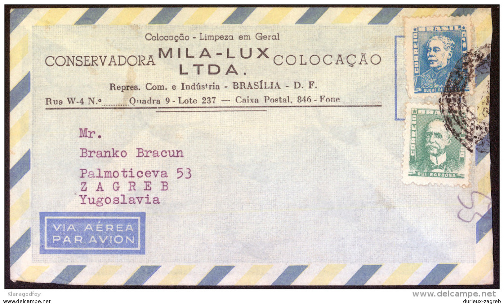 Mita-Lux Company Air Mail Letter Cover Travelled 1960 To Yugoslavia Bb161028 - Covers & Documents