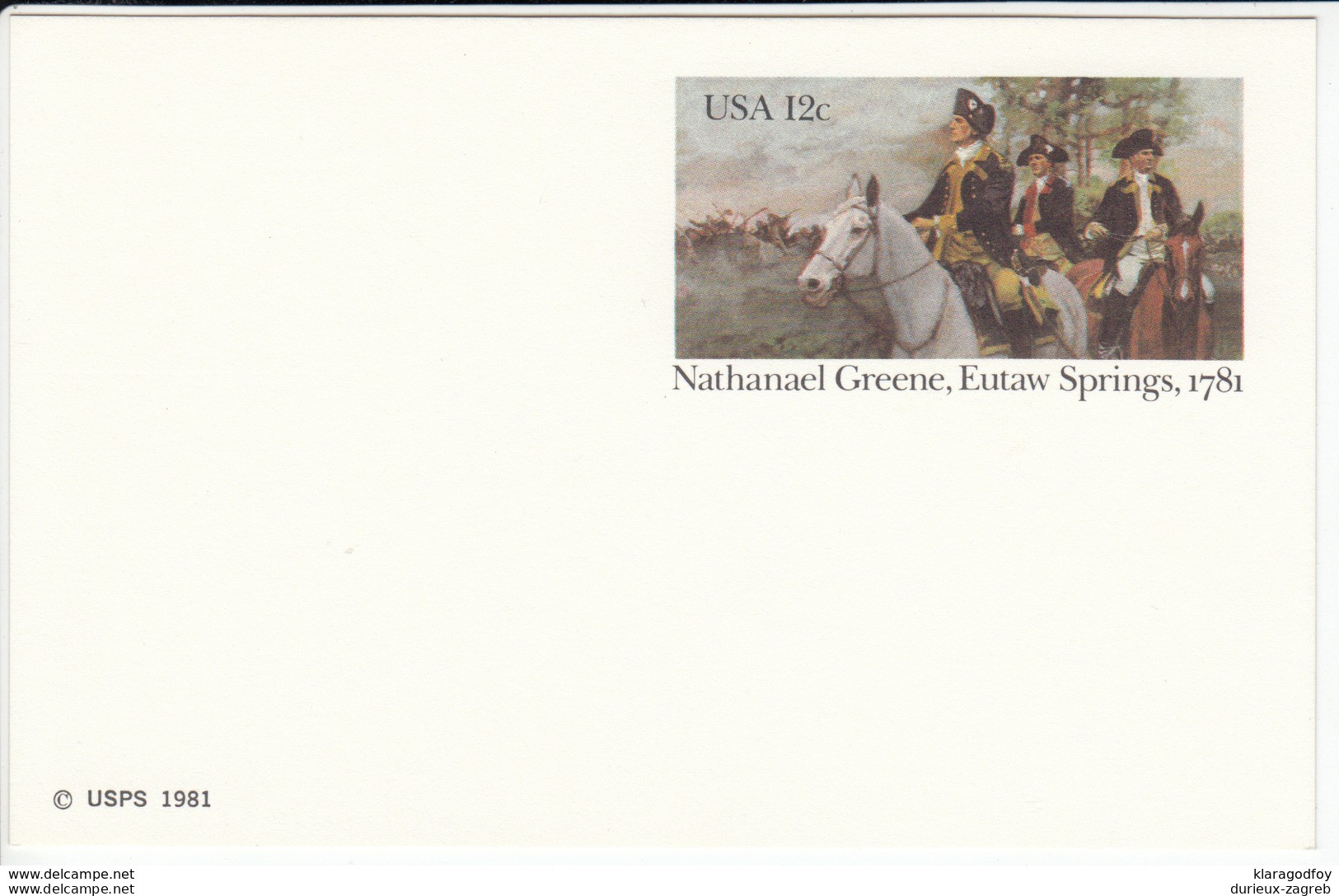US Postal Stationery Postcard 1981 Bicentenary Of The Battle At Eutaw Springs UX90 Bb161110 - 1981-00