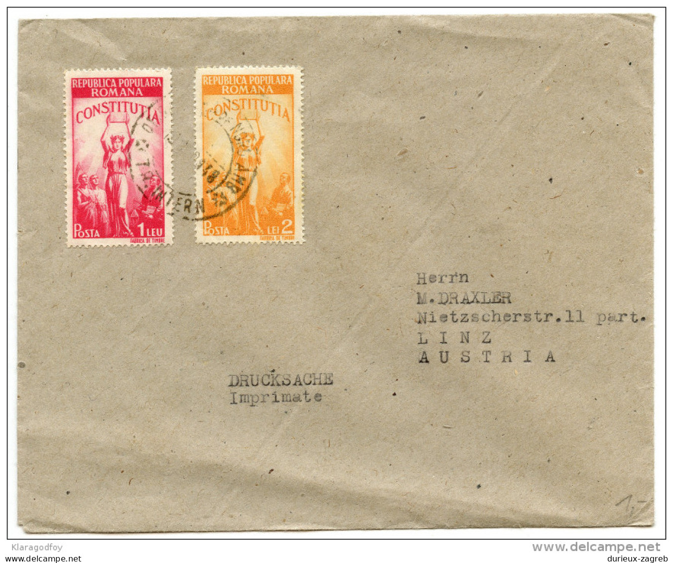 Romania Letter Cover Travelled 1948 To Linz Bb160110 - Brieven En Documenten